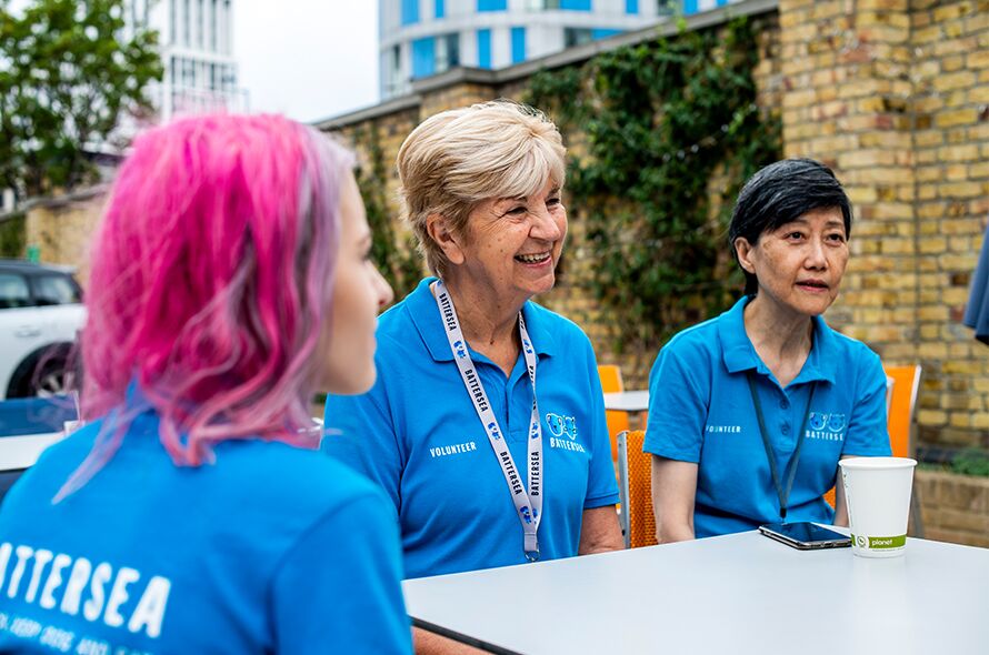 Battersea volunteers about to start their day helping out