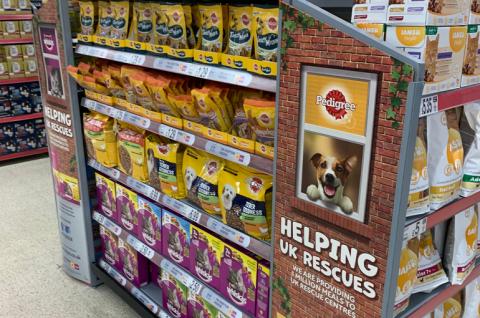 Display of dog food