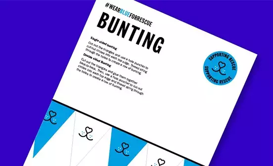Wear Blue for Rescue Bunting