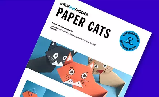 Wear Blue for Rescue Paper Cats