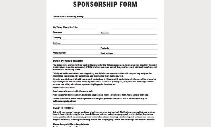 Sponsorship form