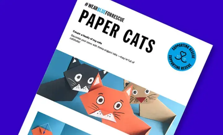 Wear Blue for Rescue Paper Cats