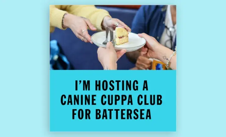 I'm hosting a cuppa club event for Battersea, holding cake